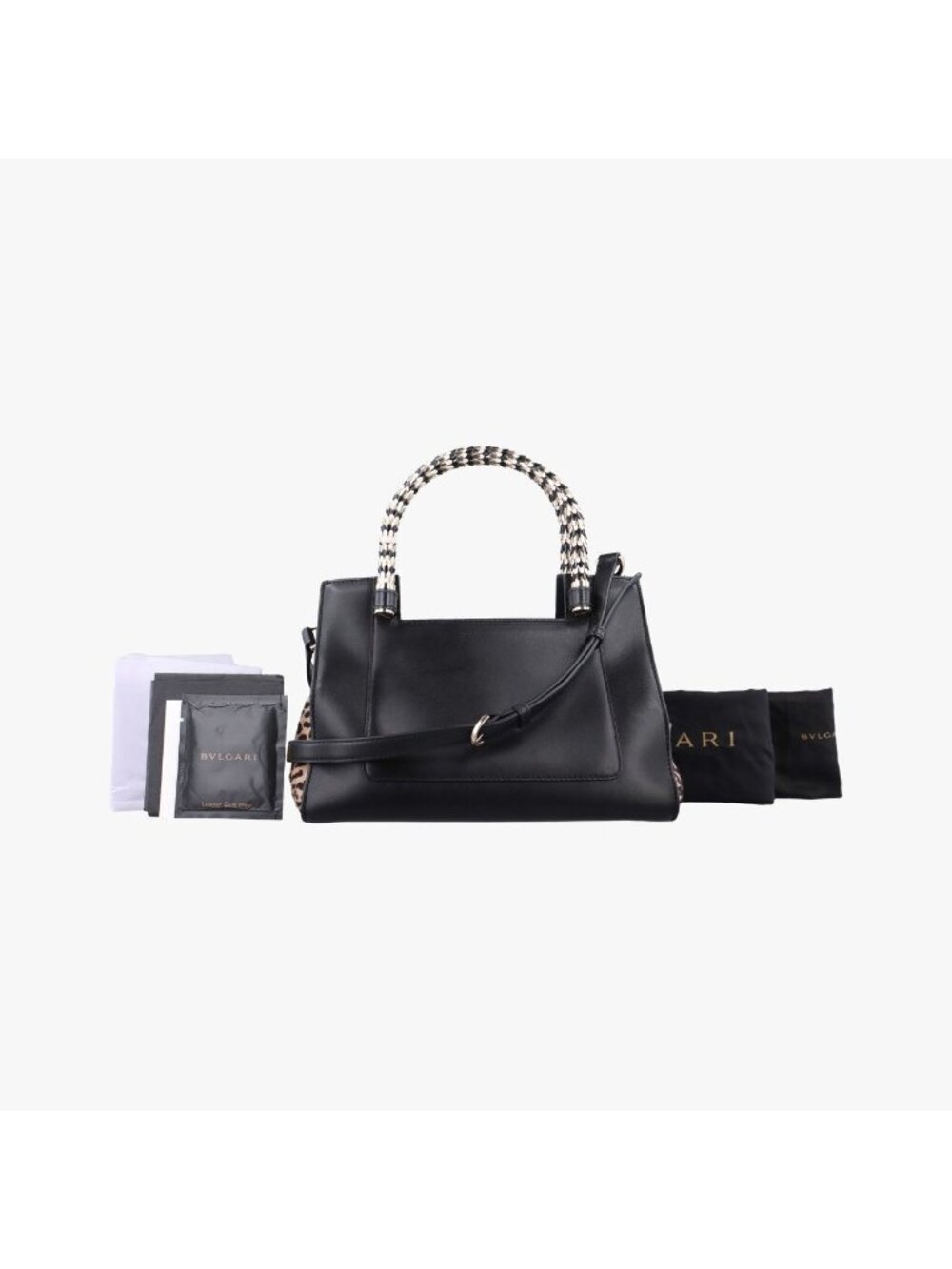 Bvlgari Serpenti Scalier Black Leopard Print Calf Hair Leather EK